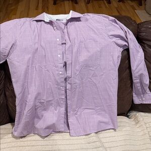 Van Heusen Lavender Checkered Dress Shirt